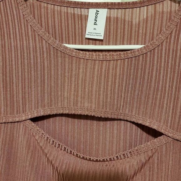 NWT BP Mauve Ribbed Cutout Crop Top XL - Picture 2 of 6